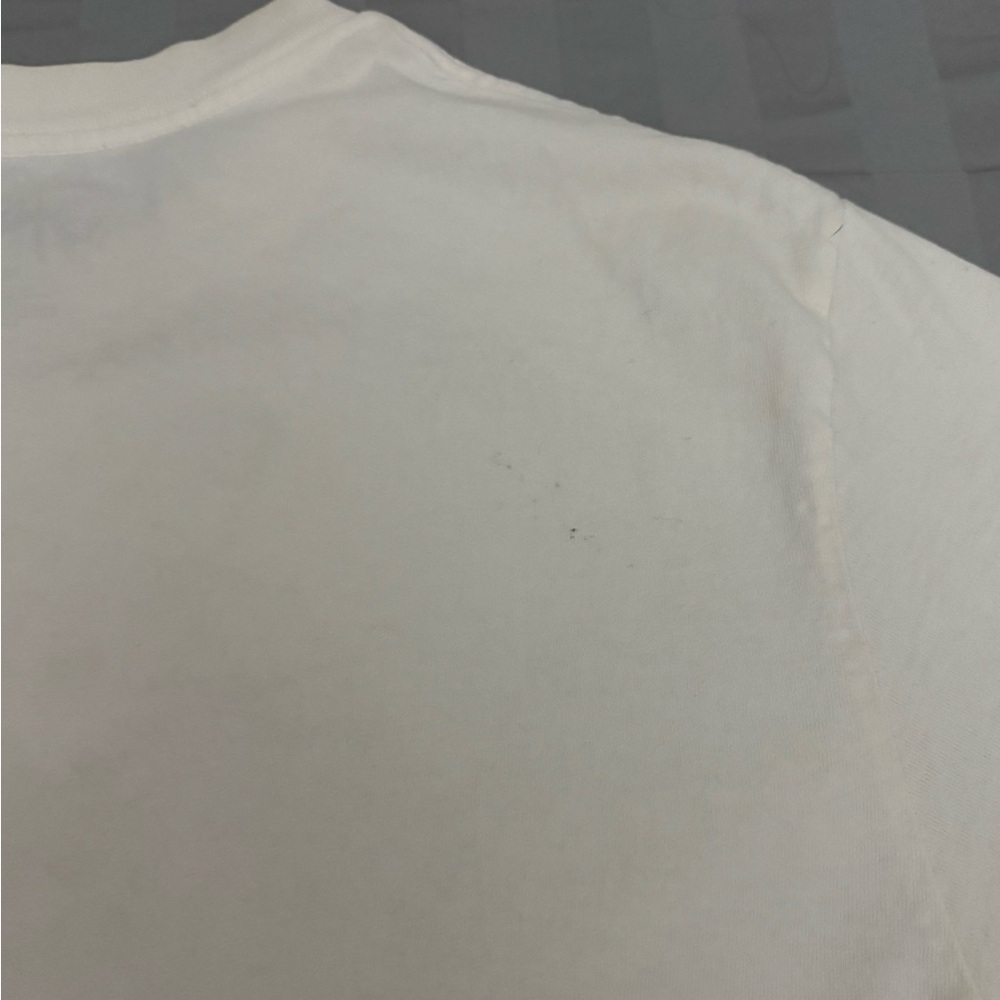 White T-Shirt with Graphic Face Design - Picture 3 of 5